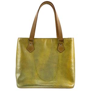 ルイ・ヴィトン モノグラム ヴェルニ ヒューストン ライムイエロー トートバッグ