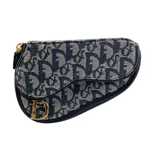 ディオール サドル トロッター キャンバス レザー ネイビー ポーチ