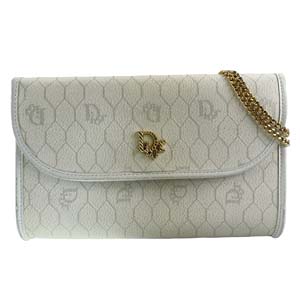 ディオール PVC レザー ハニカム柄 ホワイト ショルダーバッグ