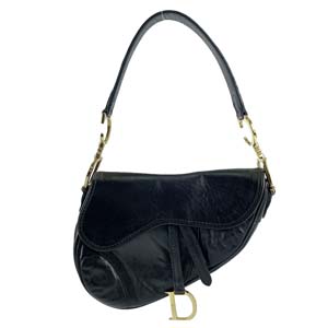 ディオール サドルバッグ レザー ブラック ハンドバッグ