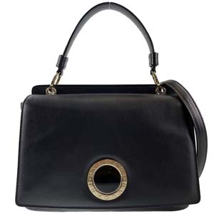 ブルガリ デュエット レザー ブラック 2WAY ハンドバッグ