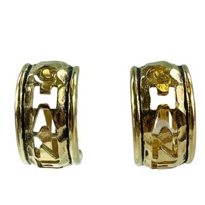 シャネル ロゴ ゴールドメッキ ゴールド イヤリング