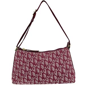 ディオール トロッター キャンバス レザー ボルドー ショルダーバッグ