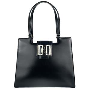 フェラガモ ヴァラ レザー ブラック ハンドバッグ