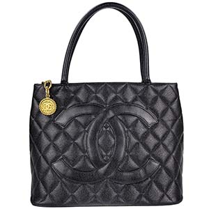 シャネル 復刻トート マトラッセ キャビアスキン ブラック トートバッグ
