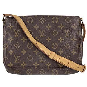 ルイ・ヴィトン モノグラム ミュゼット タンゴ  ブラウン ショート ショルダーバッグ