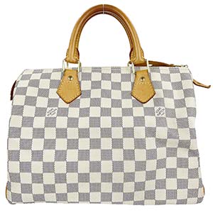 ルイ・ヴィトン ダミエ アズール スピーディ30 ホワイト ハンドバッグ