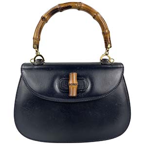 グッチ バンブー レザー ブラック 2WAY ハンドバッグ