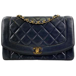 シャネル マトラッセ 25㎝ ダイアナフラップ ラムスキン ブラック ショルダーバッグ