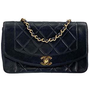 シャネル マトラッセ 22㎝ ダイアナフラップ ラムスキン ブラック ショルダーバッグ