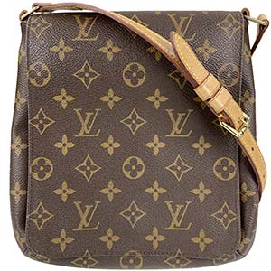 ルイ・ヴィトン モノグラム ミュゼット サルサ  ショート ブラウン ショルダーバッグ