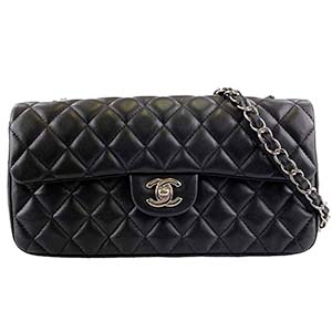 シャネル マトラッセ ラムスキン 25cm ブラック ショルダーバッグ