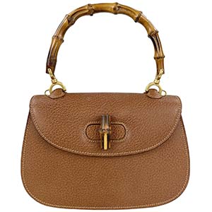 グッチ バンブー レザー ブラウン 2WAY ハンドバッグ