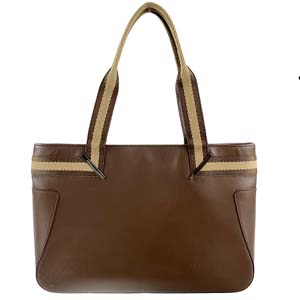 グッチ レザー キャンバス ブラウン トートバッグ