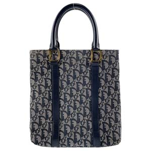 ディオール トロッター キャンバス レザー ネイビー トートバッグ