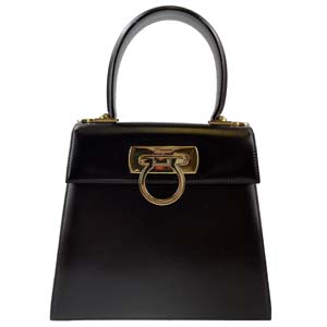 フェラガモ ガンチーニ レザー 2WAY ハンドバッグ