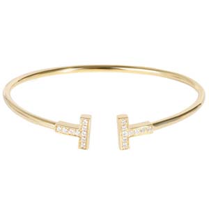 ティファニー Tワイヤー K18 イエローゴールド ダイヤモンド ブレスレット