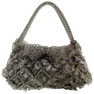 アンテプリマ PVC ワイヤー ファー グレー ハンドバッグ