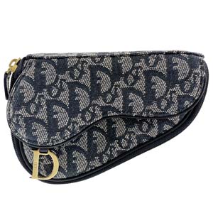ディオール サドル トロッター キャンバス レザー ネイビー ポーチ