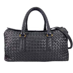 ボッテガ・ヴェネタ イントレチャート ラムスキン ブラック 2WAY ハンドバッグ