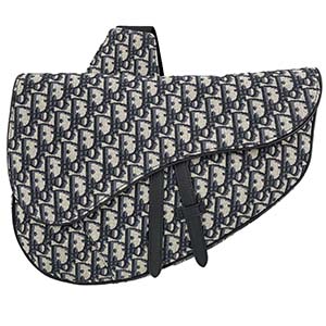 ディオール サドルバッグ SADDLE マキシ ディオール オブリーク ジャカード ネイビー ショルダーバッグ