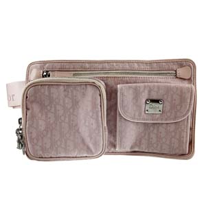 ディオール トロッター キャンバス レザー ピンク ウエストバッグ