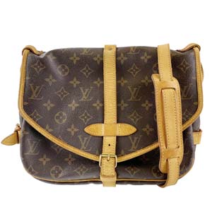 ルイ・ヴィトン モノグラム ソミュール30 ブラウン ショルダーバッグ
