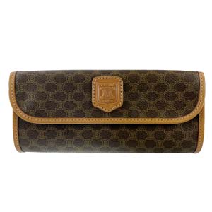 セリーヌ マカダム PVC レザー ブラウン クラッチバッグ