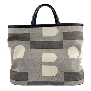 バリー キャンバス レザー グレー トートバッグ