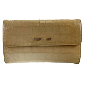 ミュウミュウ クロコ型押し レザー ベージュ 財布