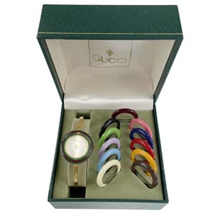 グッチ チェンジベゼル ゴールドメッキ マルチカラー レディース 腕時計