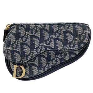 ディオール サドル トロッター キャンバス レザー ネイビー ポーチ