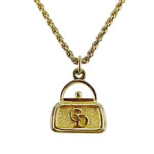 ディオール ゴールドメッキ バッグモチーフ ゴールド ネックレス