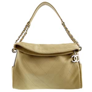 シャネル マトラッセ レザー ベージュ ショルダーバッグ
