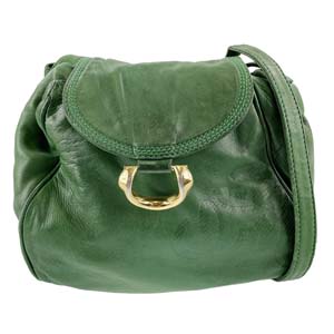 ロエベ レザー グリーン ショルダーバッグ