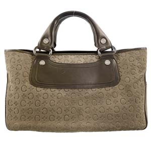 セリーヌ Cマカダム ブギーバッグ スエード レザー ブラウン ハンドバッグ