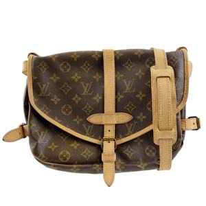 ルイ・ヴィトン モノグラム ソミュール30 ブラウン ショルダーバッグ