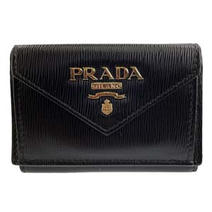 プラダ ヴィッテロ ムーヴ カーフレザー ブラック ミニ 財布