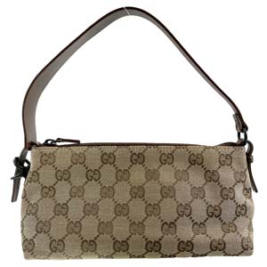グッチ GGキャンバス レザー ベージュ ブラウン アクセサリーポーチ