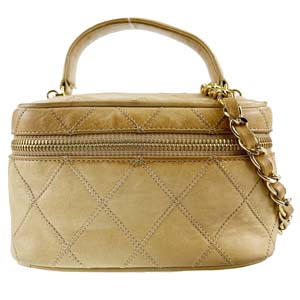 シャネル ビコローレ マトラッセ ラムスキン ベージュ 2WAY バニティバッグ