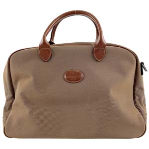 ロンシャン ナイロン レザー ブラウン ハンドバッグ