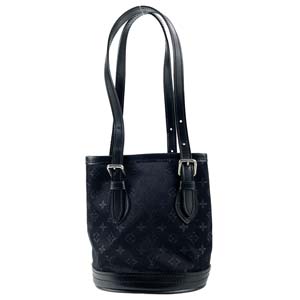 ルイ・ヴィトン モノグラム サテン リトル バケット ノワール ショルダーバッグ