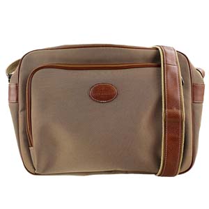 ロンシャン ナイロン レザー ブラウン ハショルダーバッグ