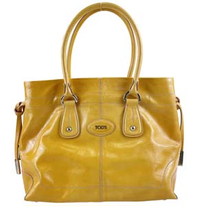 トッズ コーティングレザー イエロー トートバッグ