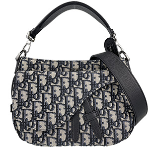 ディオール サドルバッグ SADDLE ディオール オブリーク ジャカード ネイビー 3WAY ミニソフトバッグ