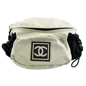 シャネル スポーツライン ナイロン ホワイト ウエストバッグ