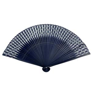 セリーヌ マカダム バンブー コットン ネイビー 扇子