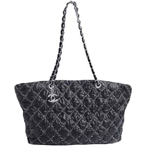 シャネル パリビザンス ナイロン レザー ブラック ショルダーバッグ