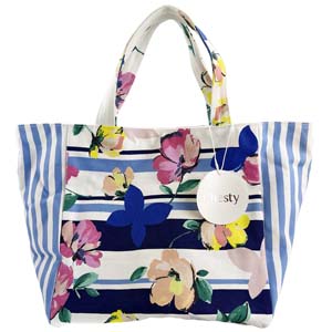 チェスティ キャンバス フラワー バタフライ マルチカラー トートバッグ