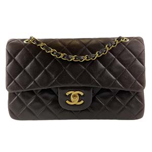 シャネル マトラッセ 23㎝ ラムスキン ブラック ショルダーバッグ